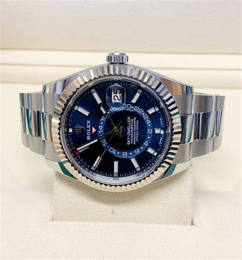 rolex sky dweller blue for sale|rolex sky dweller price range.